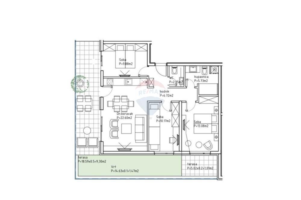 Apartma Makarska, 82,01m2