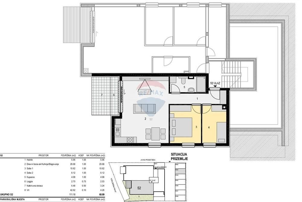 Stanovanje Mandre, Kolan, 68,89m2