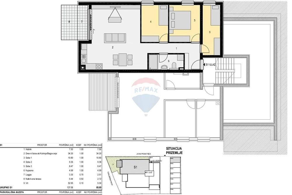 Stanovanje Mandre, Kolan, 85,85m2