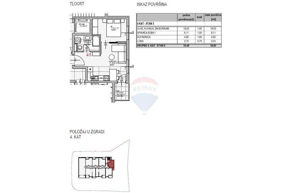 Stanovanje Mocire, Zadar, 34,82m2