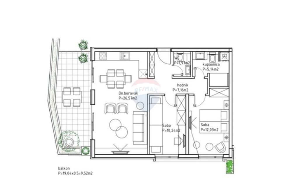 Apartma Makarska, 72,63m2