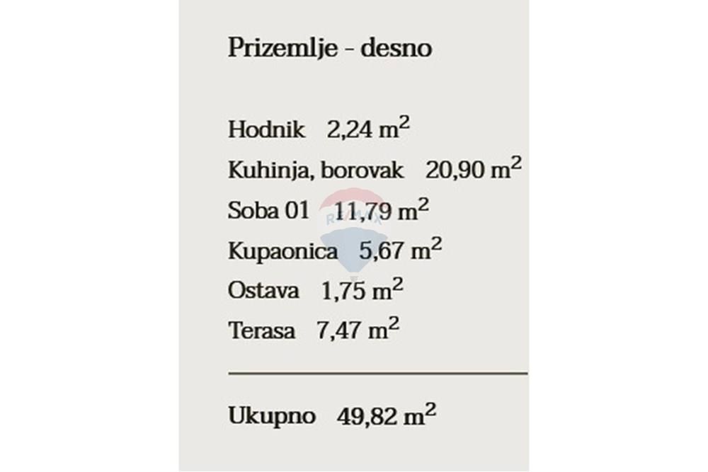 Stanovanje Stara Novalja, Novalja, 49,82m2