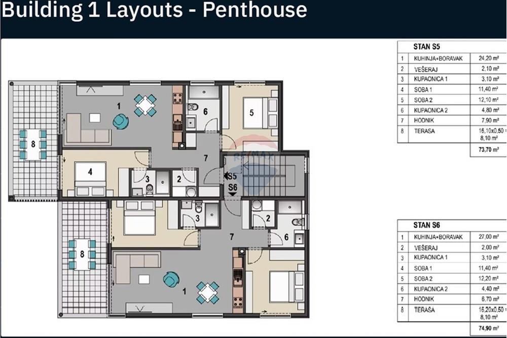 Stanovanje Mandre, Kolan, 73,70m2