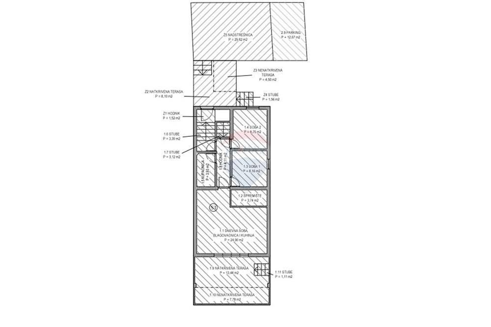 Stanovanje Stara Novalja, Novalja, 60,10m2