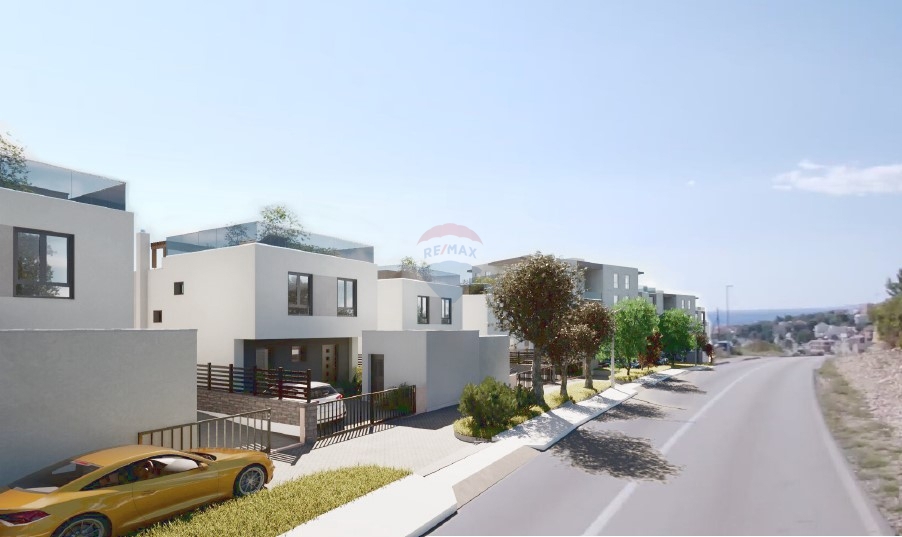 Ekskluzivni projekt! Moderna vila s strešno teraso in bazenom, Primoštenu