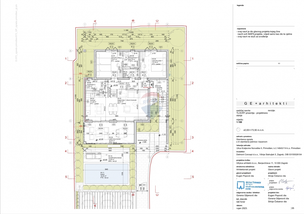 Dvosobno stanovanje z ogrevanim bazenom, vrtom in vrhunsko opremo 97,1 m², Primošten