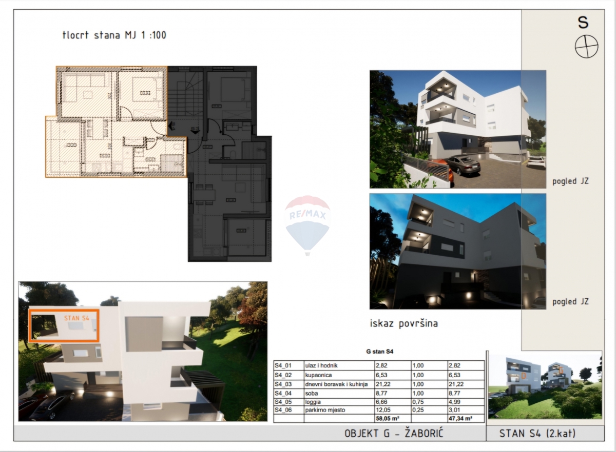 Stanovanje / Apartma Žaborić, Šibenik - Okolica, 47,34m2