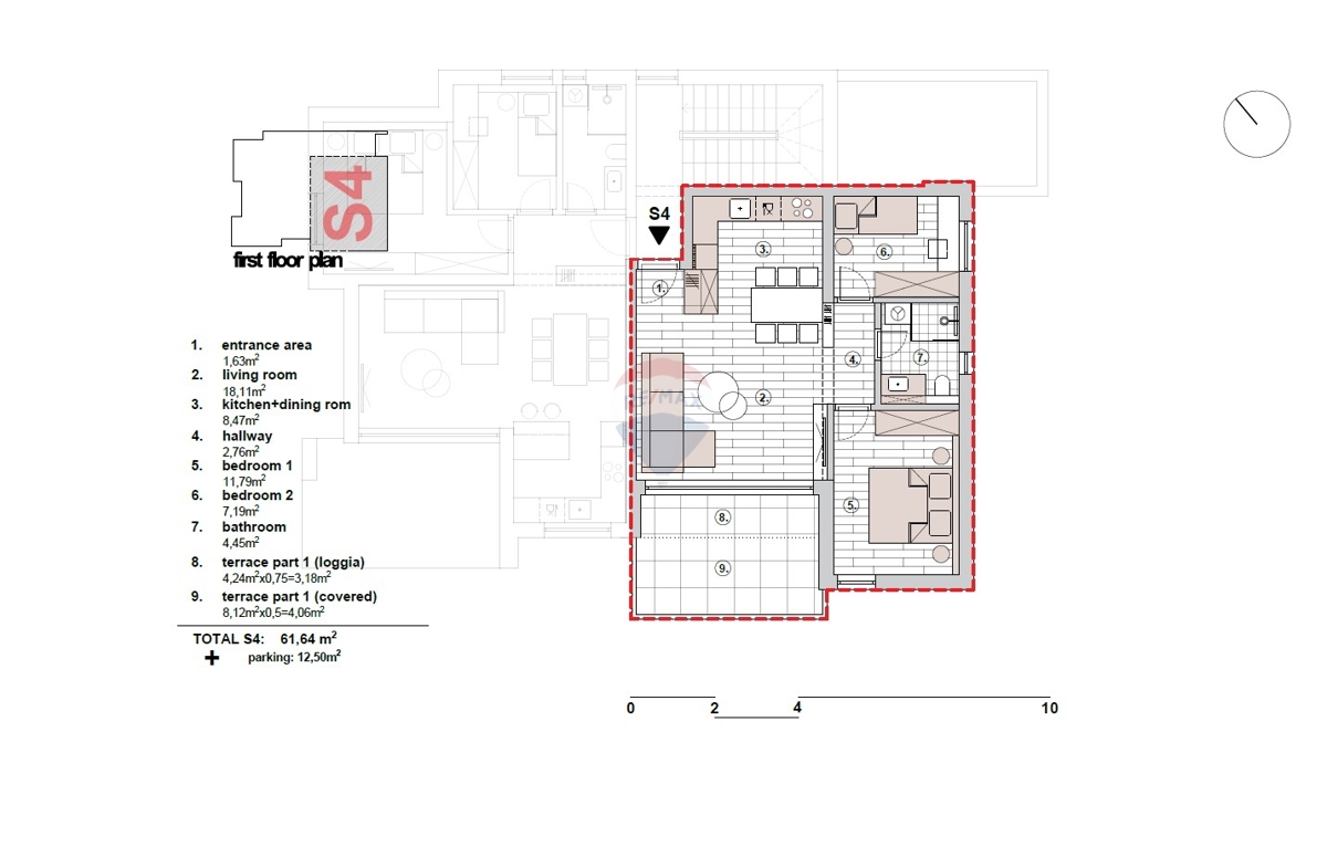 Luksuzno dvosobno stanovanje v 1. nadstropju s čudovitim razgledom (S4), Primošten