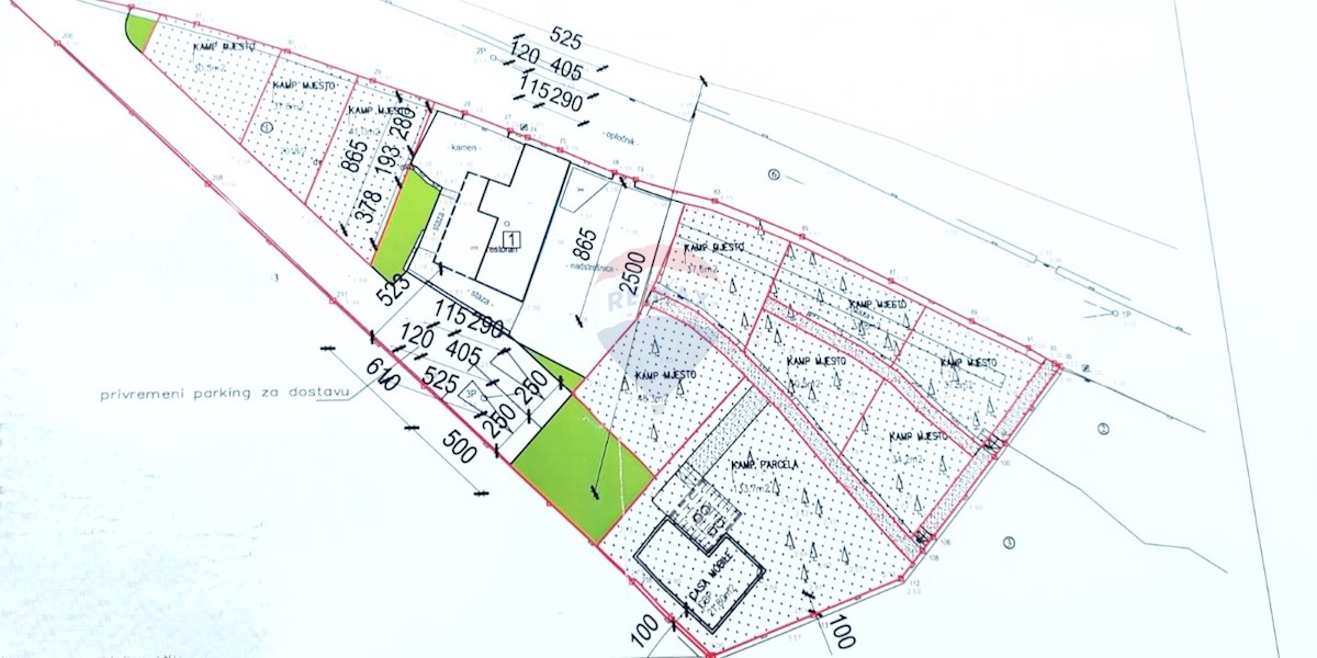 MINIKAMP - Jezera 1 red do morja T3 cona - 840 m2