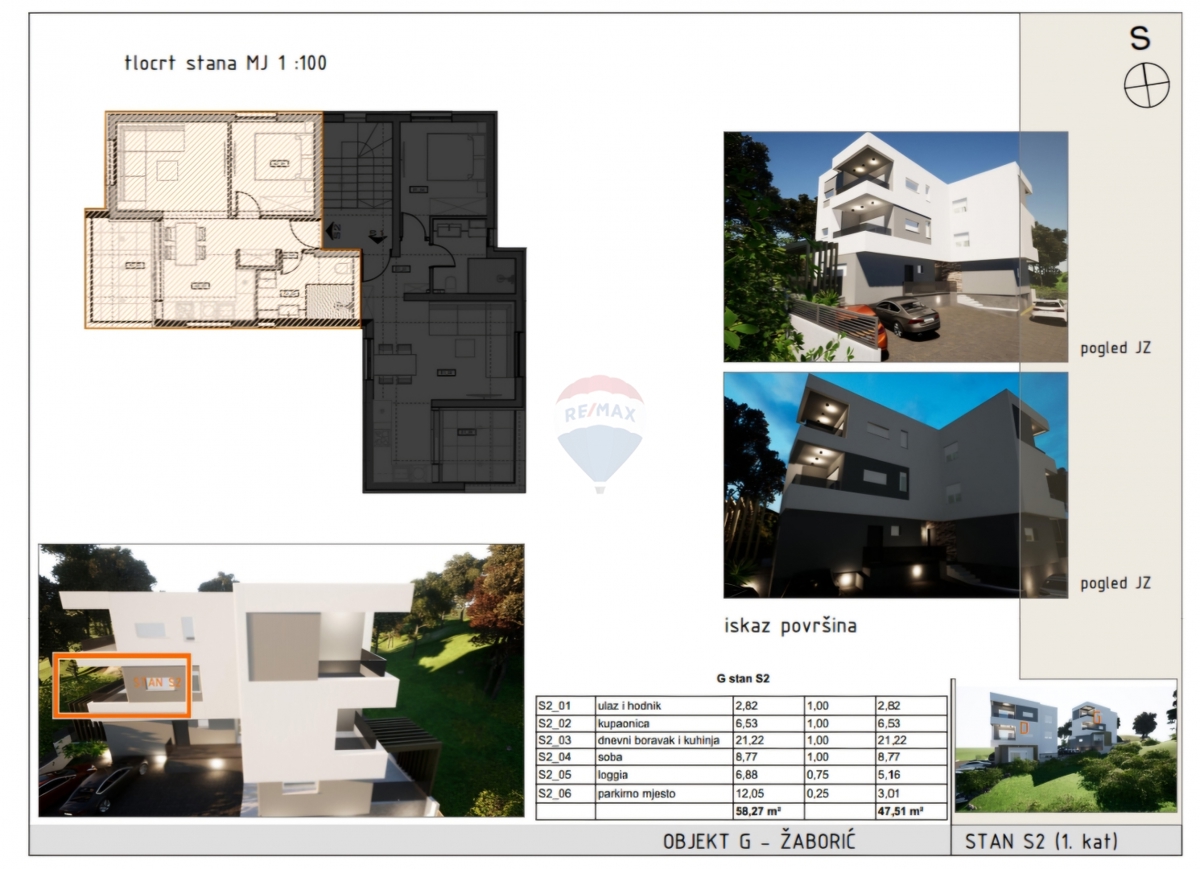 Stanovanje / Apartma Žaborić, Šibenik - Okolica, 47,51m2