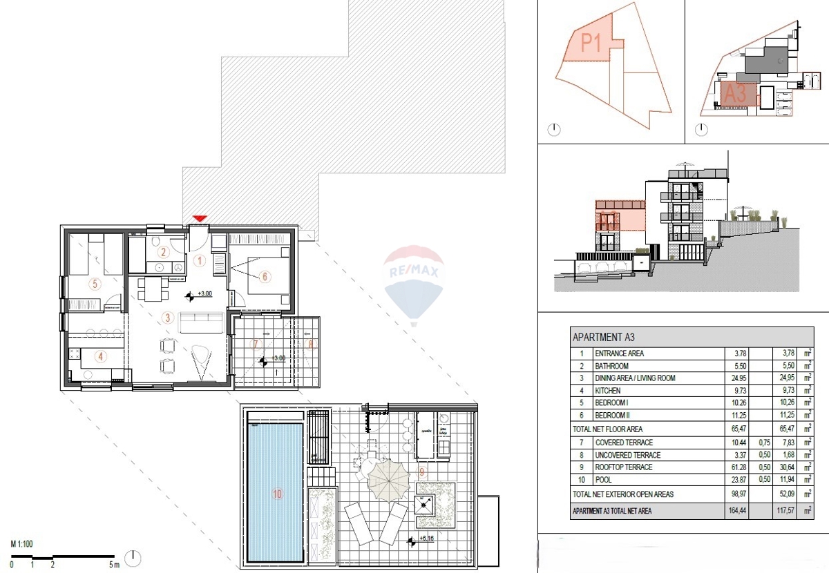 Luksuzni apartma z bazenom in strešno teraso (A3) - Primošten