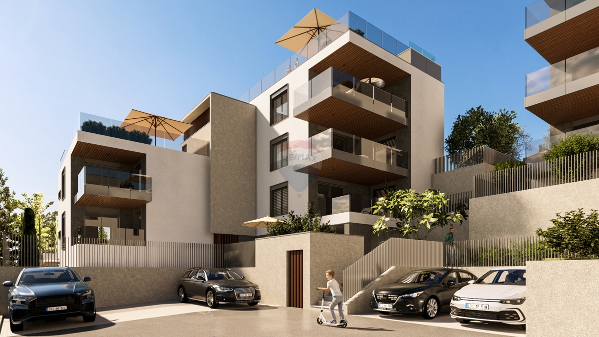 Vrhunski apartma z bazenom in pogledom na morje, 2 spalnici (A1) – Primošten