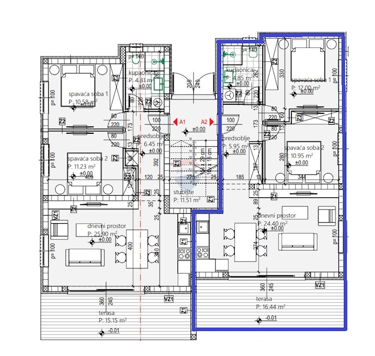 Stanovanje / Apartma Brodarica, Šibenik - Okolica, 79,93m2