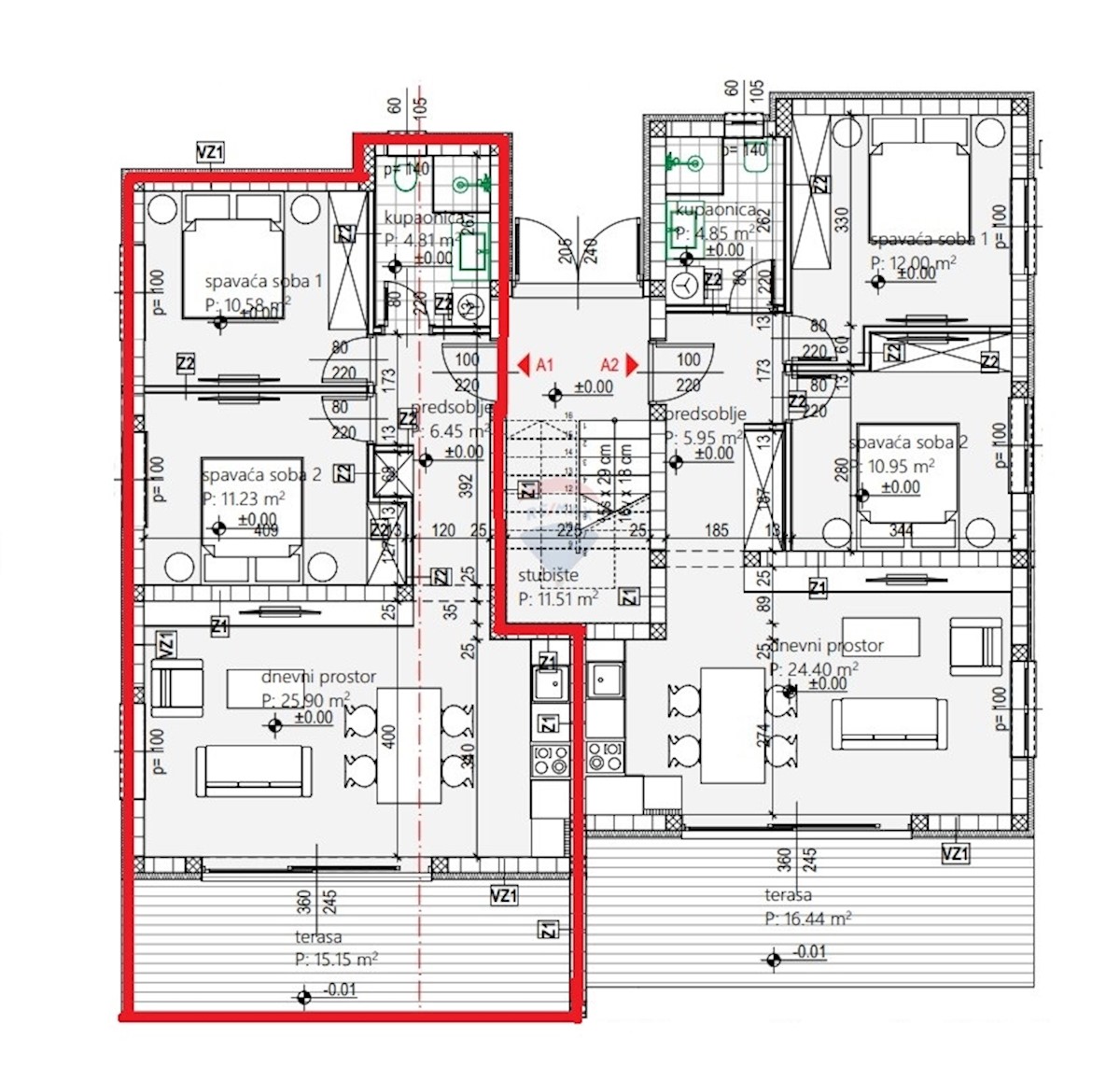 Stanovanje / Apartma Brodarica, Šibenik - Okolica, 79,93m2