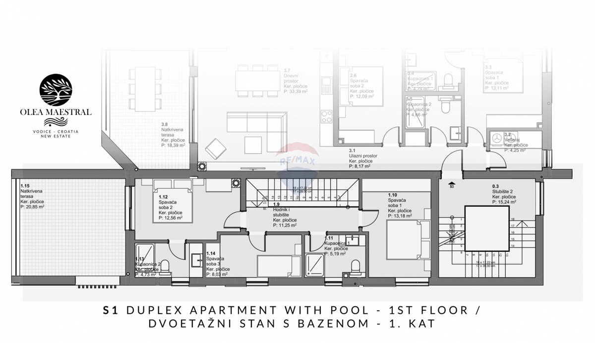 Stanovanje / Apartma Vodice, 165,37m2