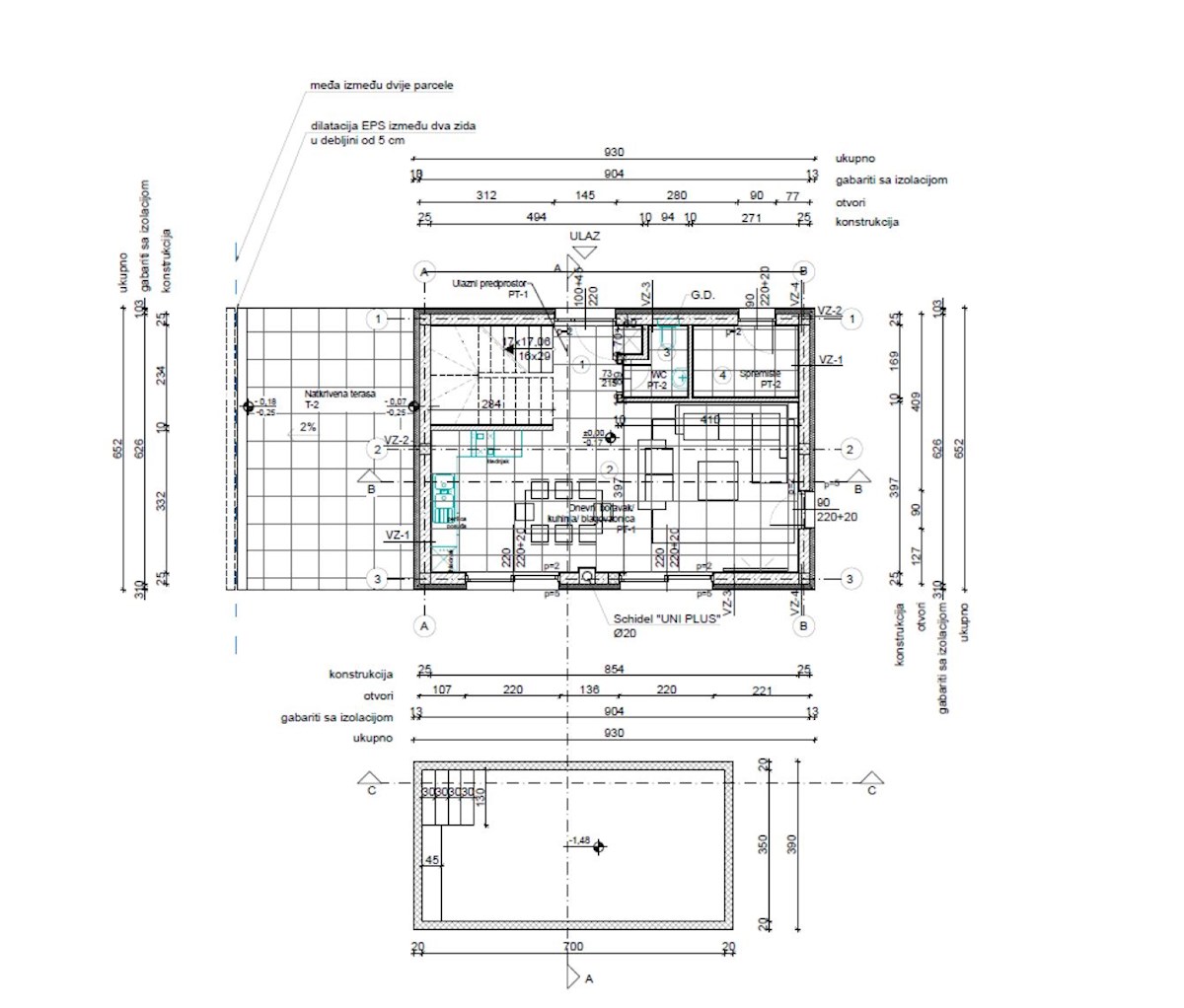 Moderna hiša z bazenom, savno in pogledom na morje