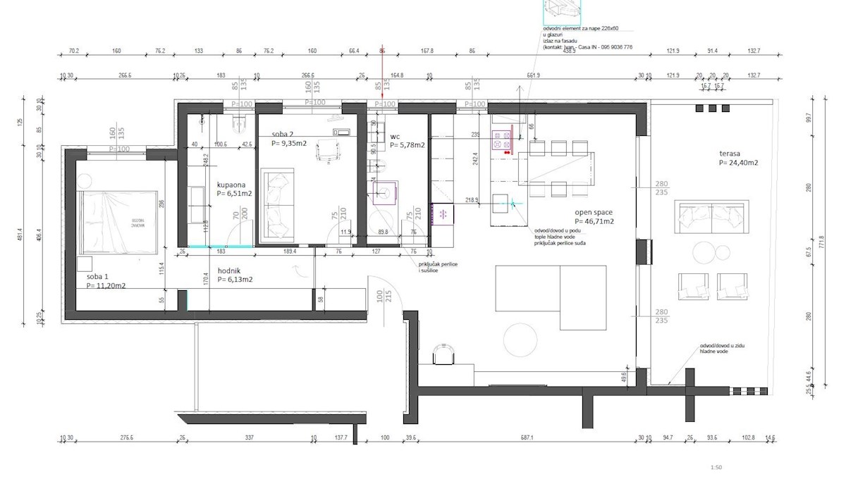 Sodoben penthouse s pogledom na morje
