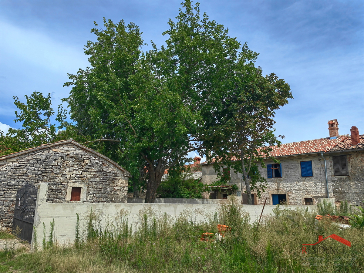 Žminj, istrska kamnita hiša, gospodarsko poslopje, vrt