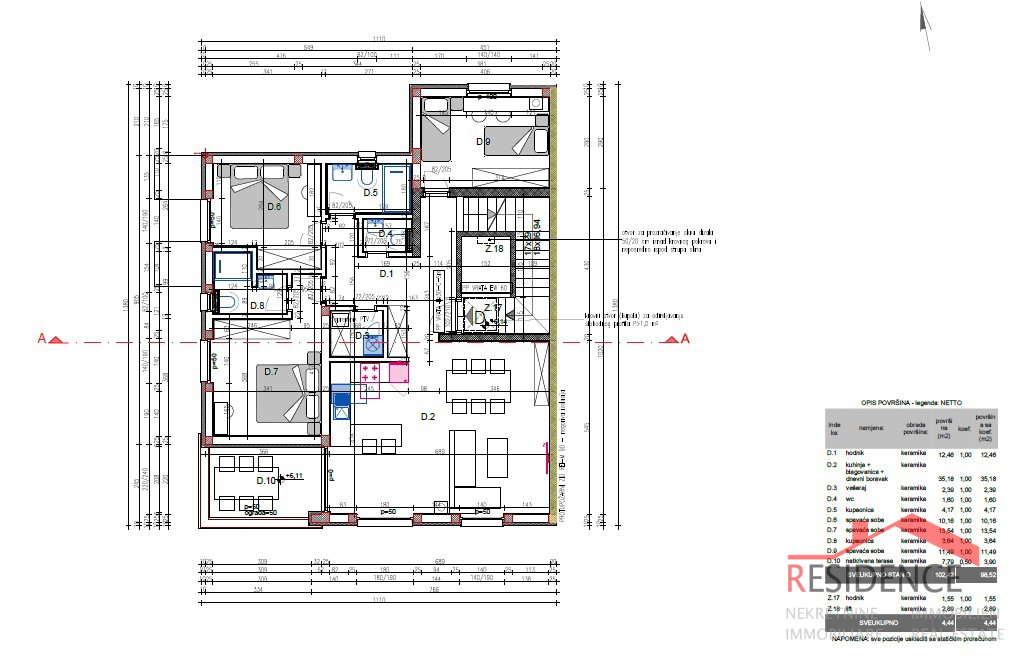 Veli Vrh, penthouse v drugem nadstropju