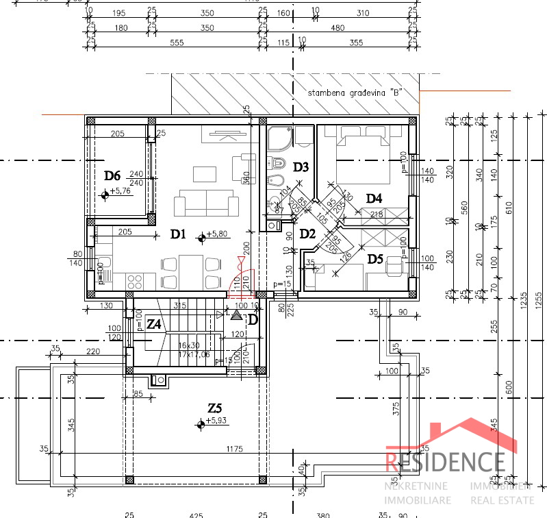 Pula, Valdebek, stanovanje v 2. nadstropju, garaža