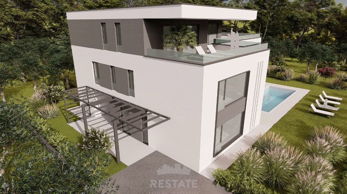 1 km od morja, z gradbenim dovoljenjem in plačanim komunalnim prispevkom za VILO