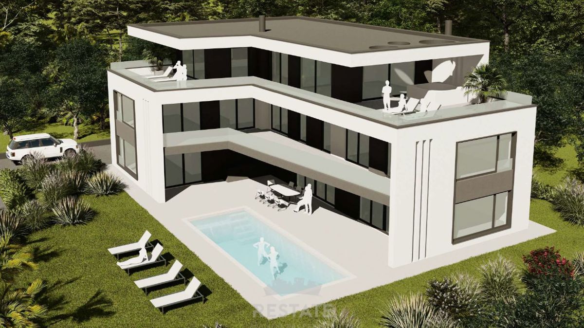 1 km od morja, z gradbenim dovoljenjem in plačanim komunalnim prispevkom za VILO