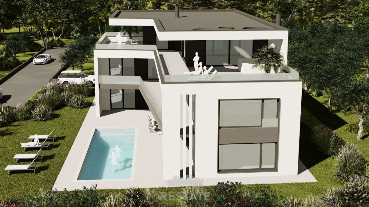 1 km od morja, z gradbenim dovoljenjem in plačanim komunalnim prispevkom za VILO