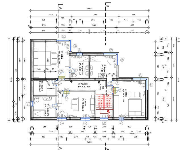 Nova vila PAG, bazen, 50m od morja