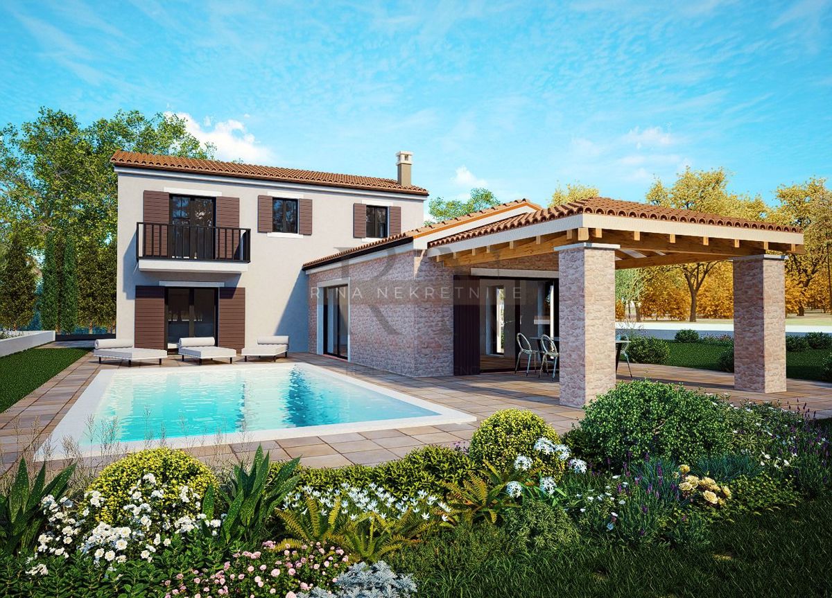 Istra – Poreč: Luksuzna moderna vila z bazenom in pogledom na morje