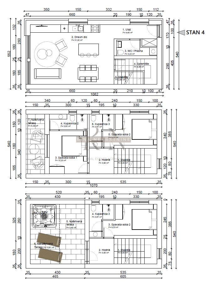 ISTRA – POREČ – STANOVANJE 125 m² Z VRTOM IN POGLEDOM NA MORJE