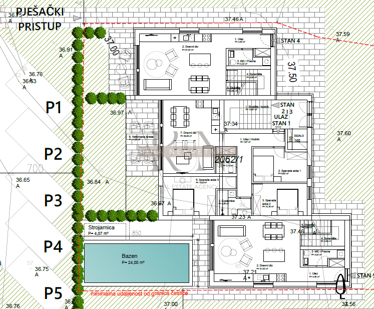 Poreč novogradnja z bazenom in pogledom na morje