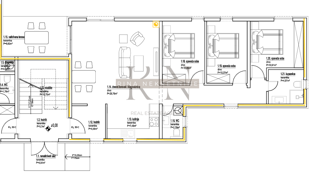 Poreč – Trisobno stanovanje v prvem nadstropju blizu plaže