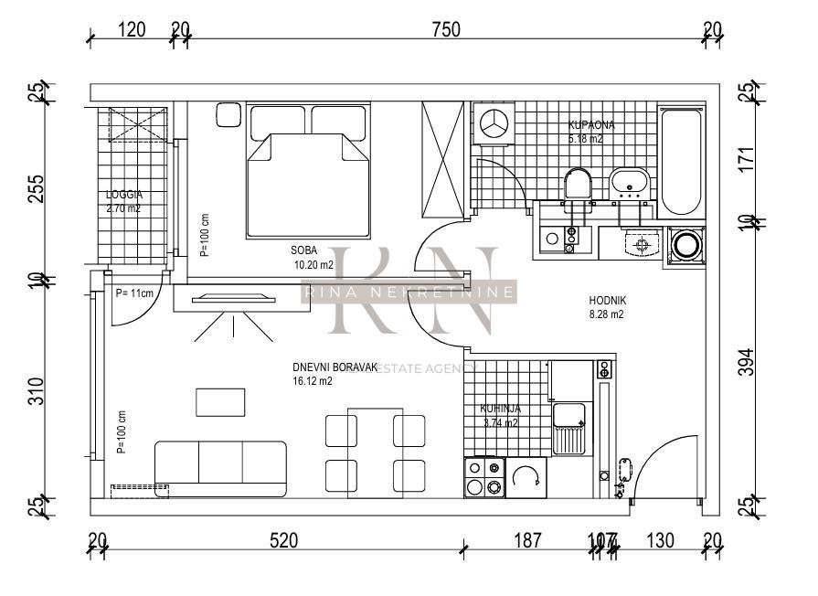 Stanovanje Prečko, Trešnjevka - Jug, Jarnovićeva ulica, 48m2