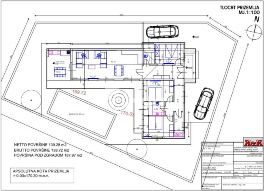 Hiša s bazenom - okolica Rovinja - 140m2 - (549m2 zemljišče)