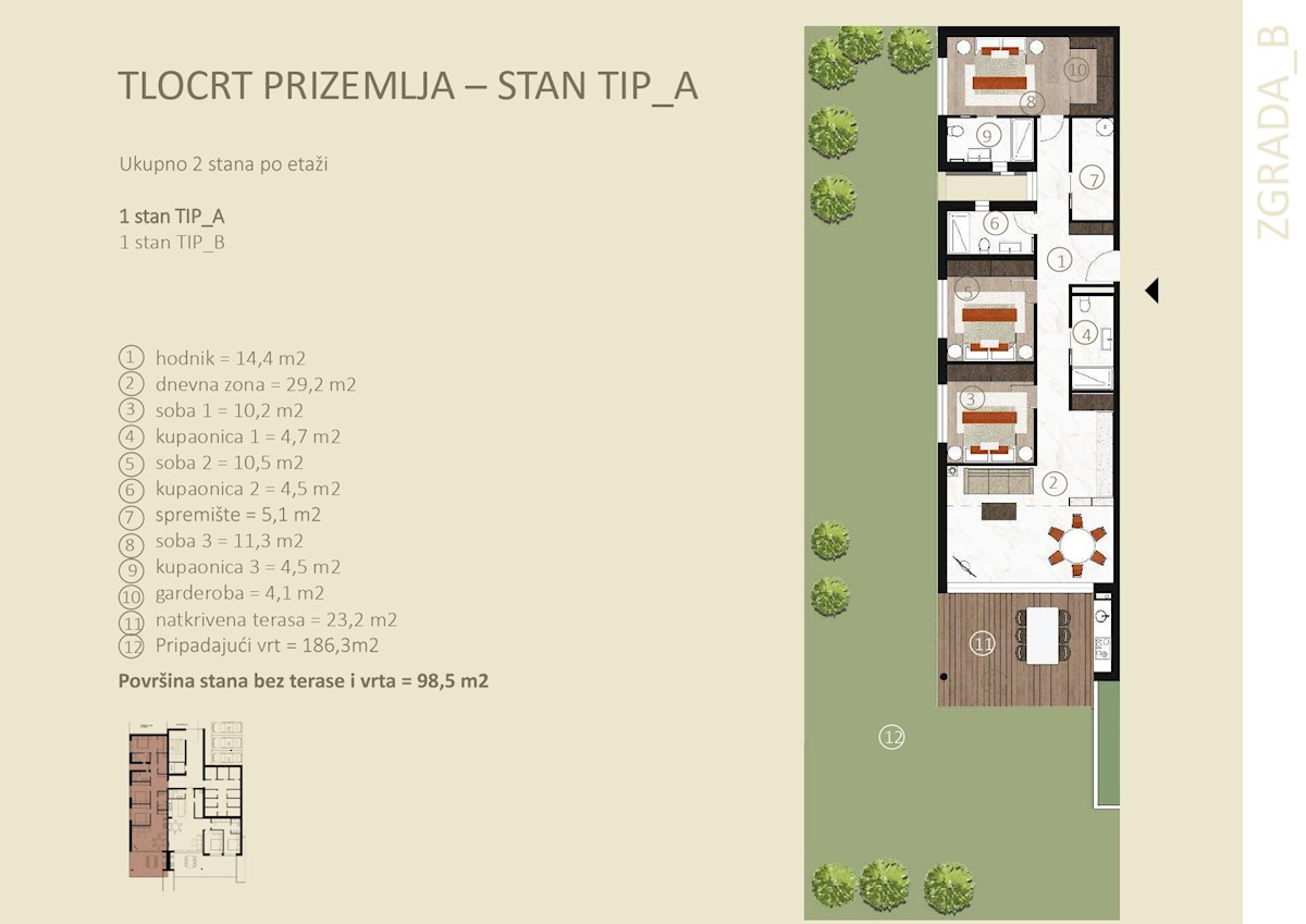 NOVIGRAD – stanovanje z vrtom