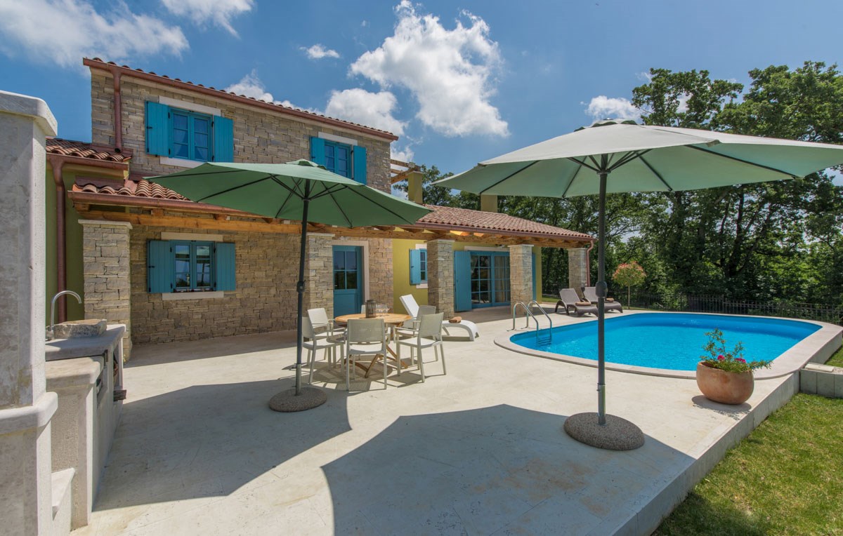 Umag, Istra – Hiša z bazenom in pogledom na morje