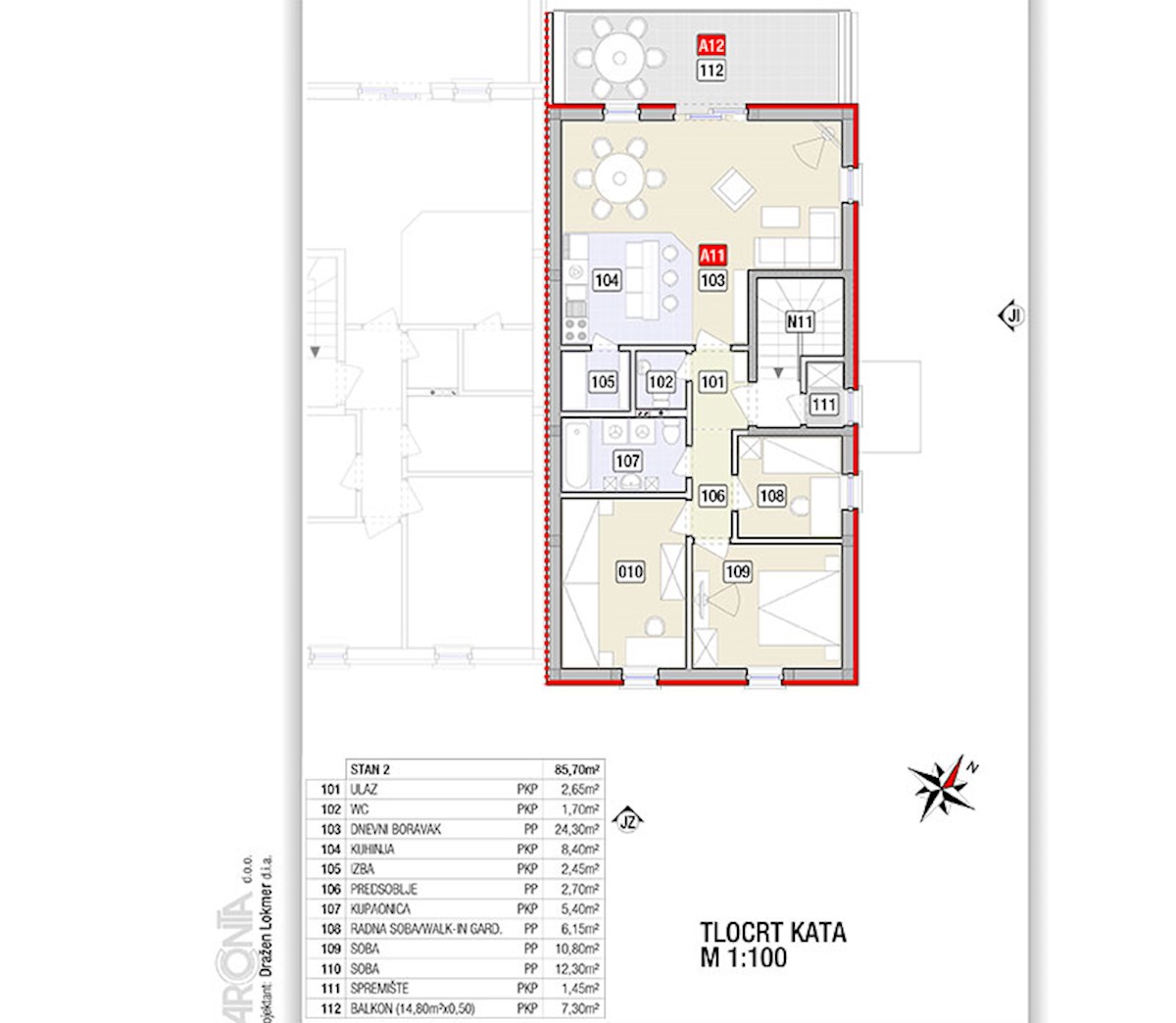 Štirisobno stanovanje - novogradnja