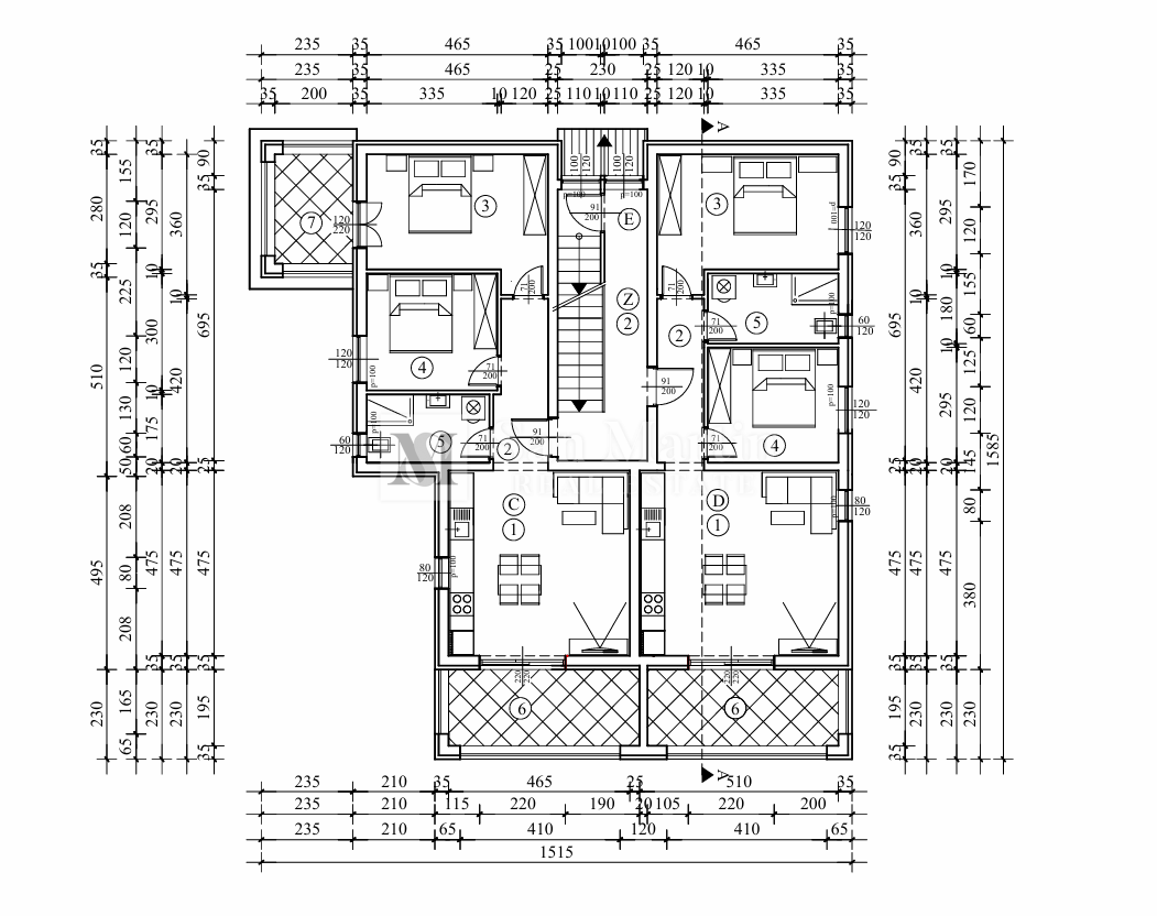 Poreč-okolica, trisobno stanovanje v novogradnji