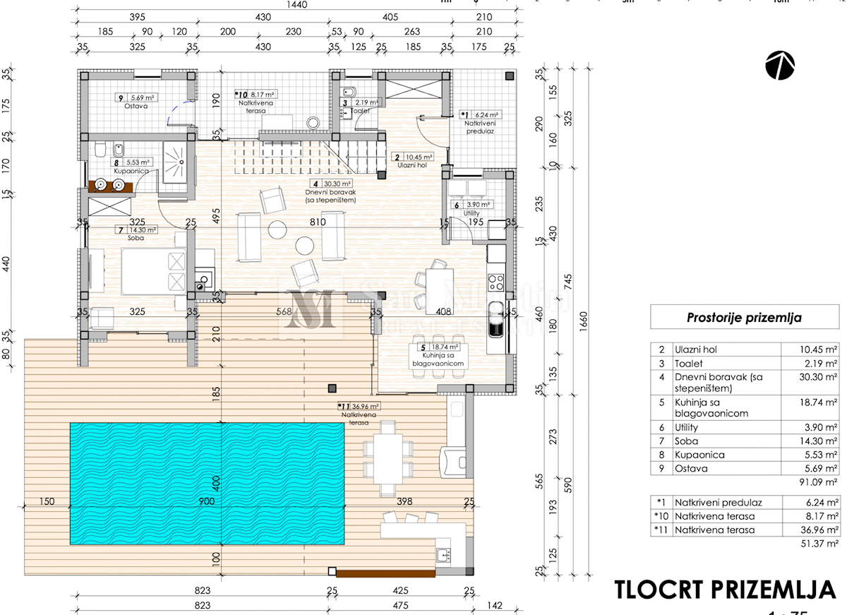 Poreč, zemljišče s projektom - POGLED NA MORJE