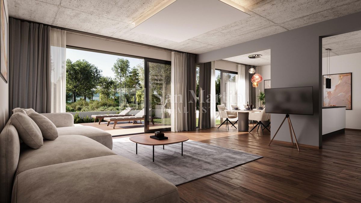 Medulin – Moderna hiša s strešno teraso v bližini morja