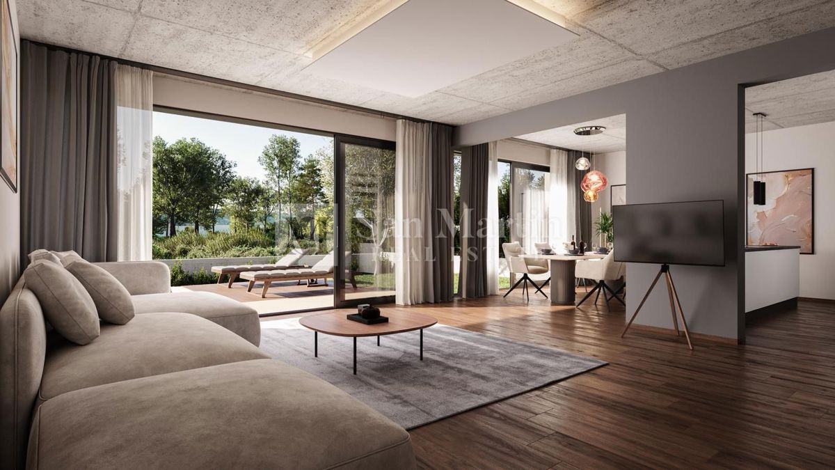 Medulin – Moderna hiša s strešno teraso v bližini morja