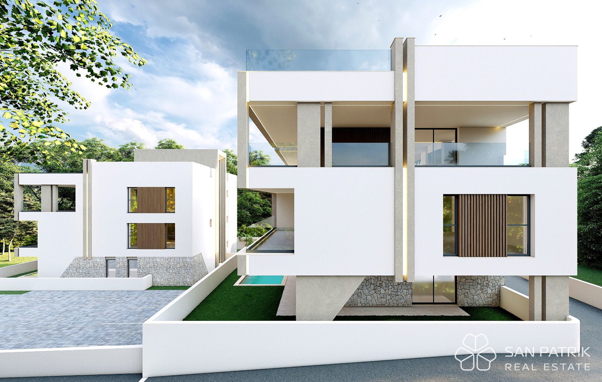 Kožino - Zadar: 3-sobna luksuzna novogradnja (86m2), 250m od morja, bazen