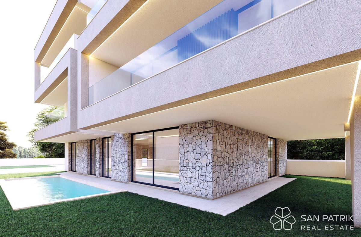 Kožino - Zadar: 3-sobna luksuzna novogradnja (86m2), 250m od morja, bazen