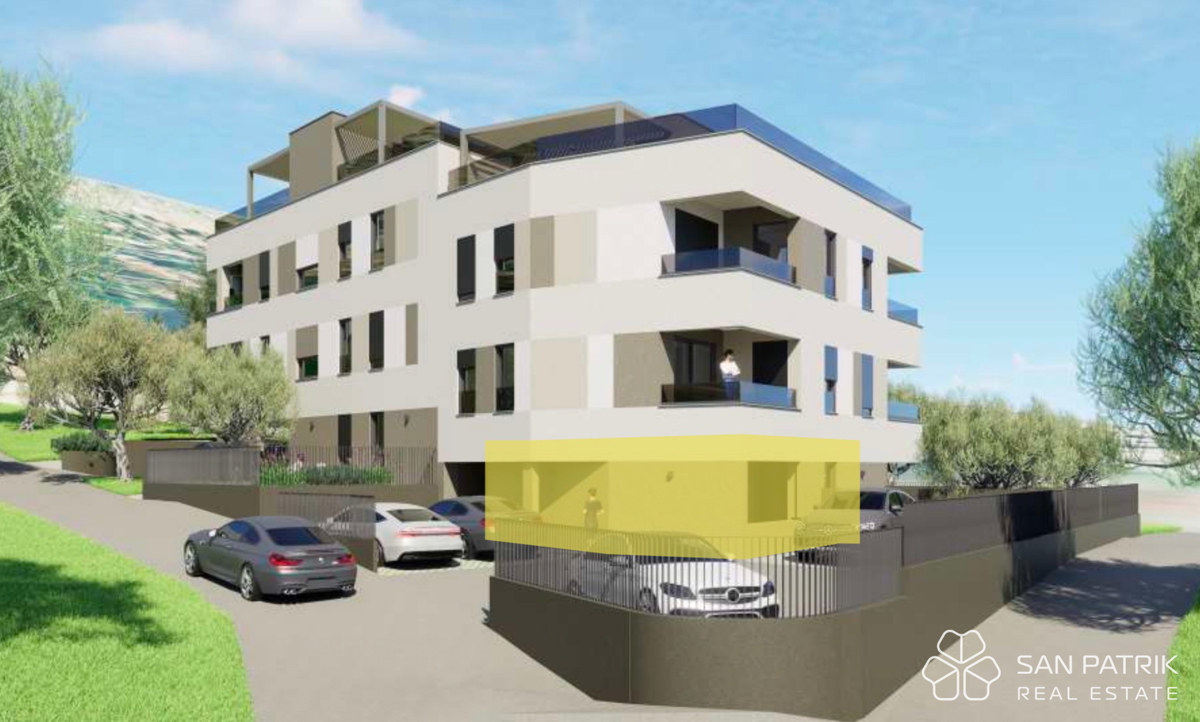 Novogradnja z razgledom na morje, 250 m od plaže, Podstrana