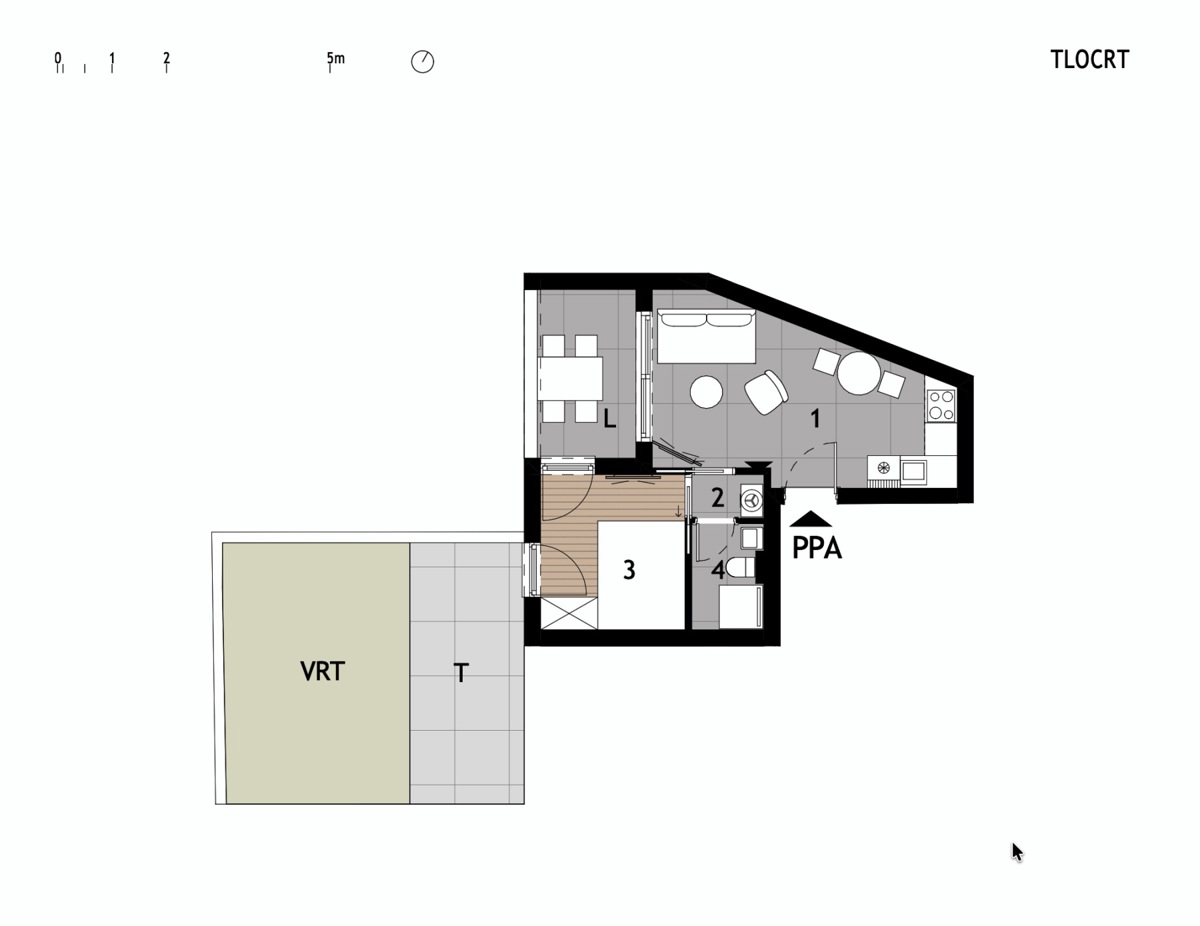 Novogradnja z razgledom na morje, 250 m od plaže, Podstrana