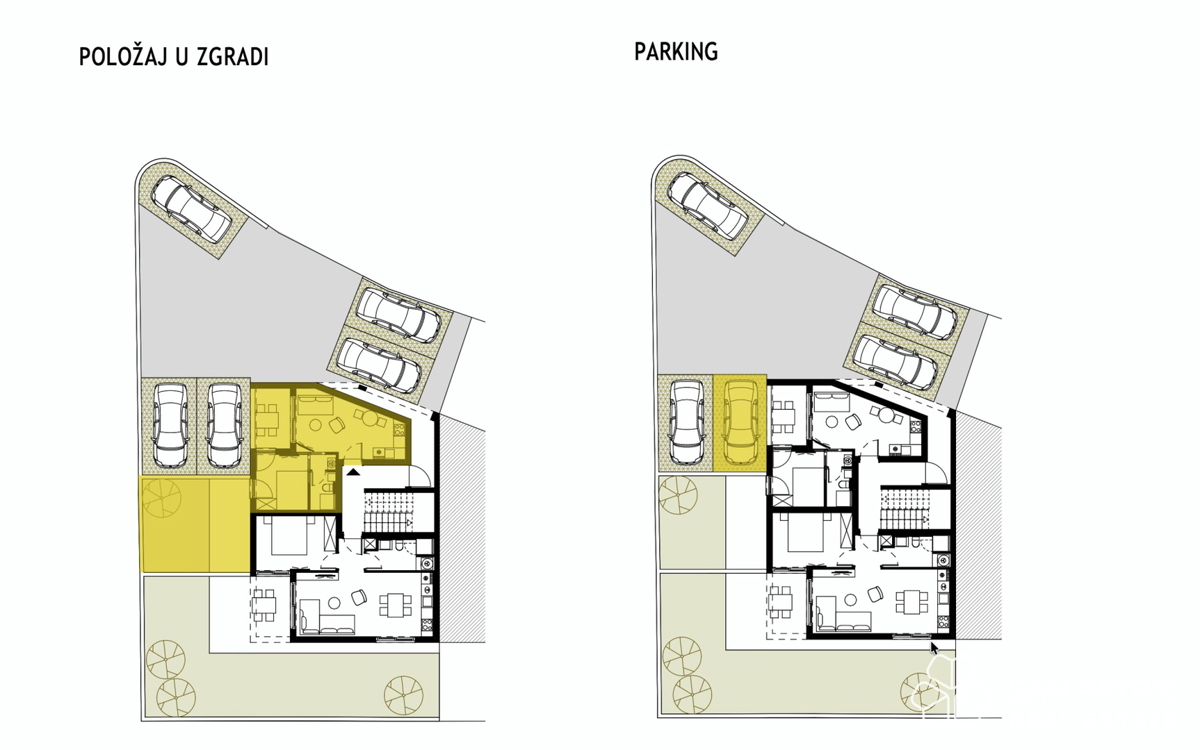 Novogradnja z razgledom na morje, 250 m od plaže, Podstrana