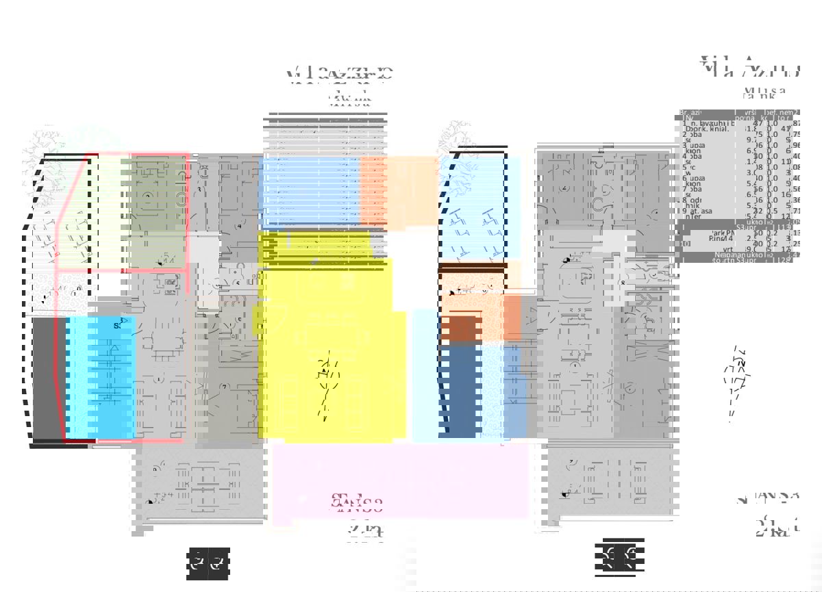 Krk: 4-sobni luksuzni penthouse (128 m2), bazen, pogled na morje