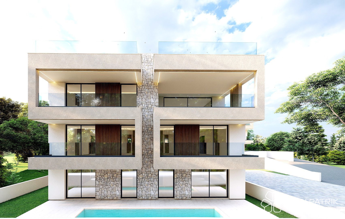 Kožino - Zadar: 3-sobna luksuzna novogradnja (86m2), 250m od morja, bazen