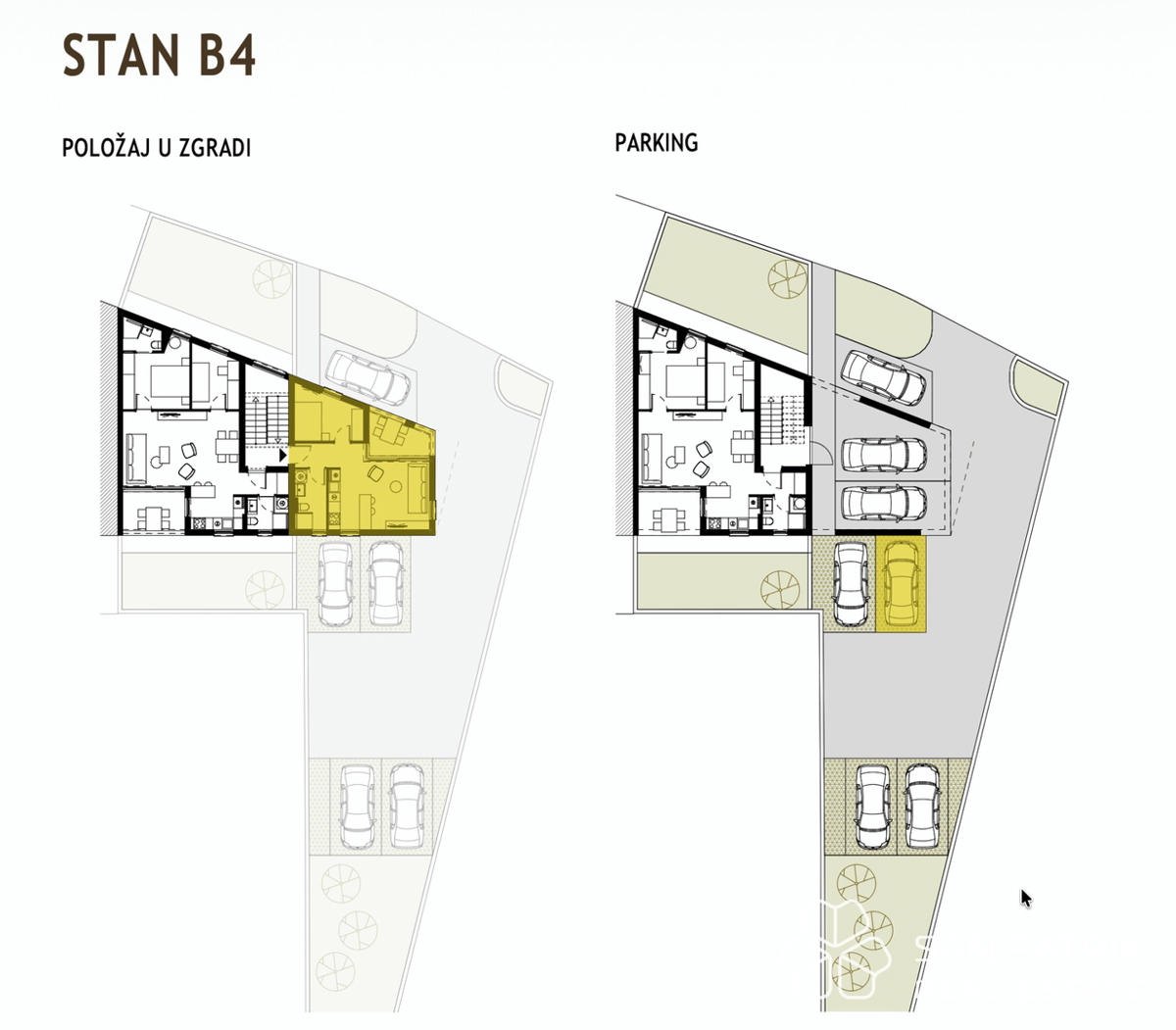 Novogradnja z razgledom na morje, 250 m od plaže, Podstrana