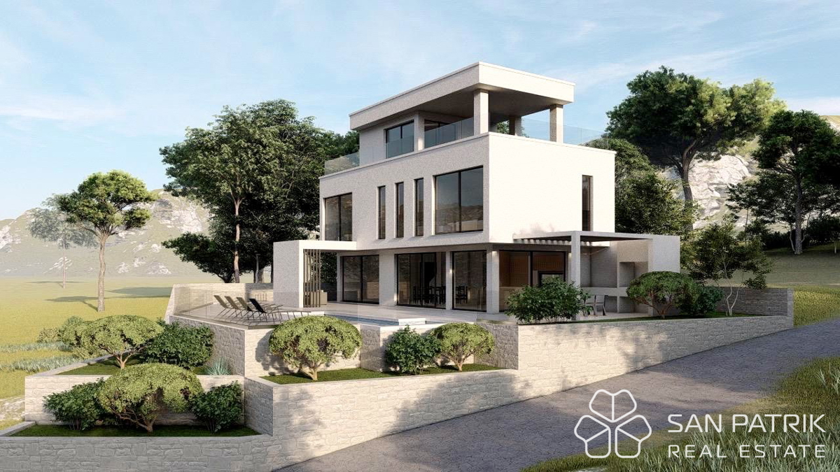 Moderna vila s pogledom na morje na otoku Brač